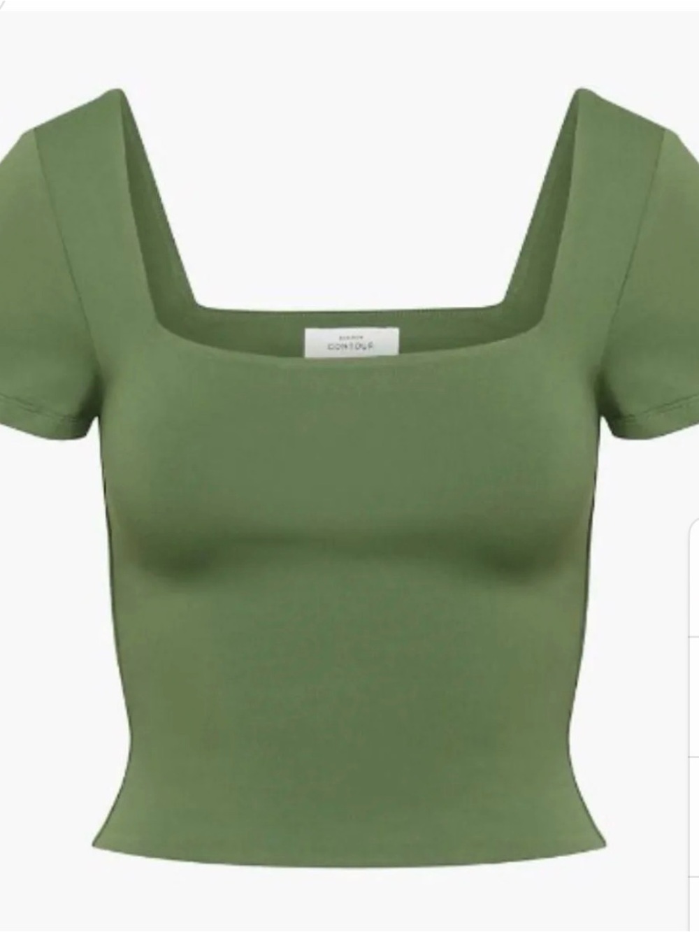 Aritzia Olive Green Square Neck Short Sleeve Bodysuit